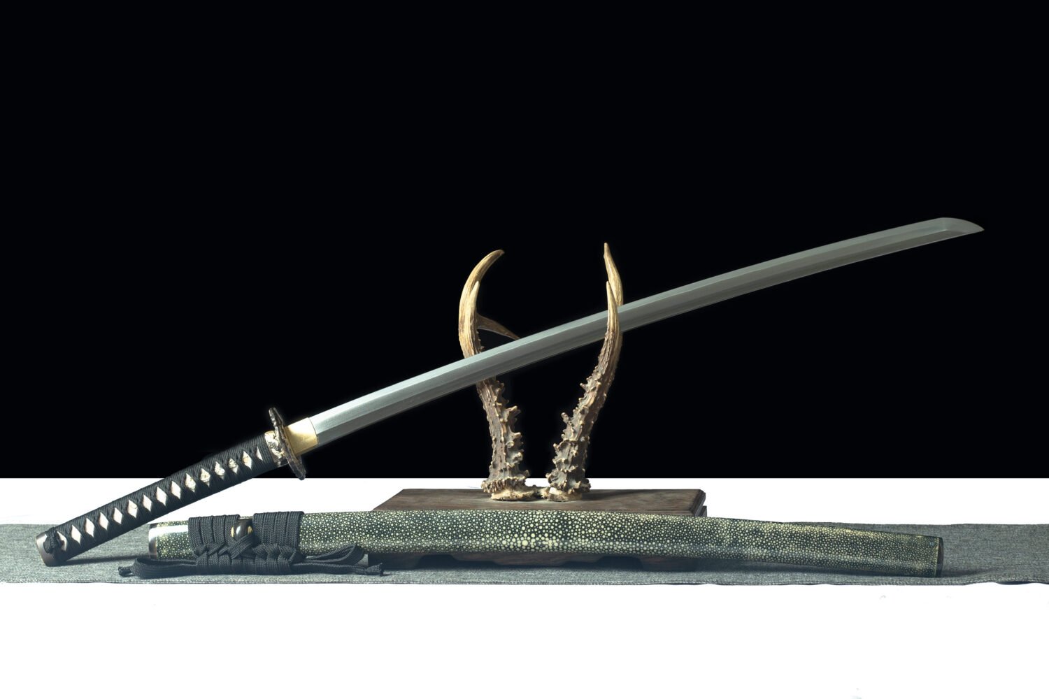 Traditional katana with finely crafted hilt and blade, designed for collectors.